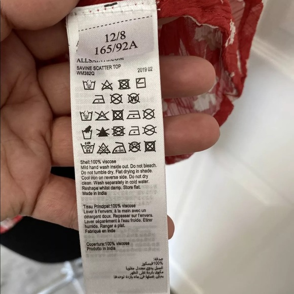 NWT- All Saints Savine Scatter Red Open Shoulder - Picture 8 of 11